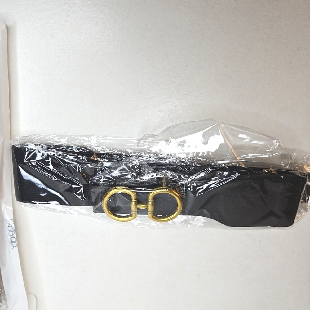 Set Of 2 Black And Brown Belt with Gold Buckle